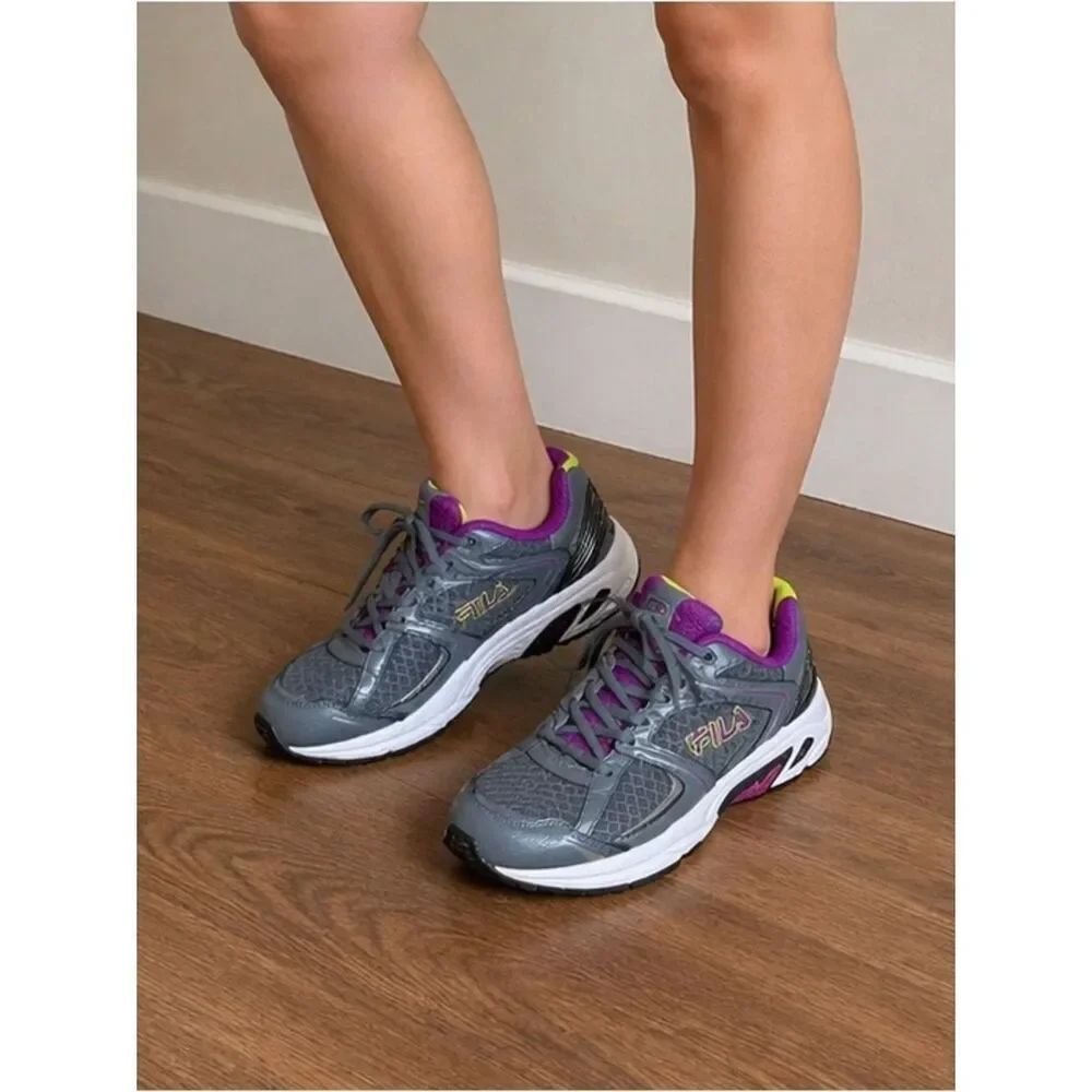 Fila Women's Gray and Purple Athletic Shoes